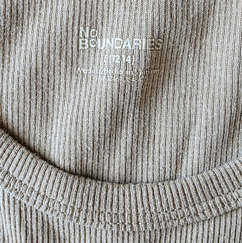 Girl's Tan Ribbed Tank Top - Picture 2 of 2